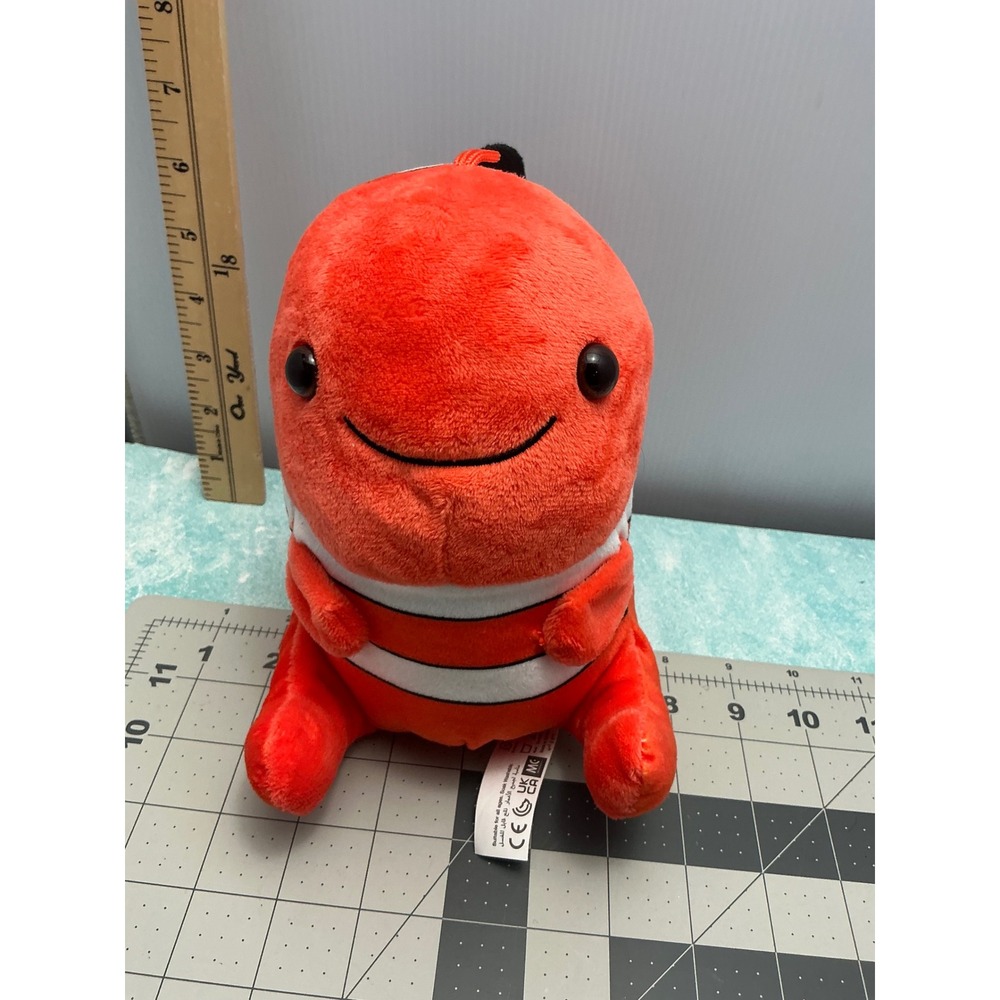 Whitehouse Leisure Orange Clownfish Plush Round Stuffed Animal Tropical Fish 8in